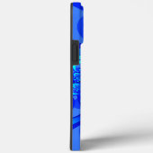 Shades of Blue Modern Abstract Fractal Art Case-Mate iPhone Case (Achterkant / Rechts)