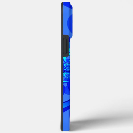 Shades of Blue Modern Abstract Fractal Art Case-Mate iPhone Case (Achterkant / Rechts)