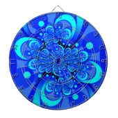 Shades of Blue Modern Abstract Fractal Art Dartbord (Voorkant)