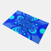 Shades of Blue Modern Abstract Fractal Art Deurmat (Schuin)