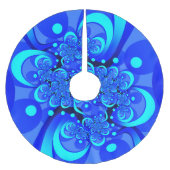 Shades of Blue Modern Abstract Fractal Art Kerstboom Rok (Voorkant)