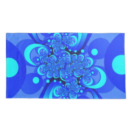 Shades of Blue Modern Abstract Fractal Art Kussensloop