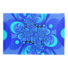 Shades of Blue Modern Abstract Fractal Art Kussensloop