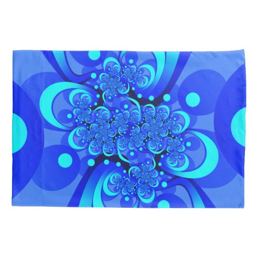 Shades of Blue Modern Abstract Fractal Art Kussensloop (Achterkant)
