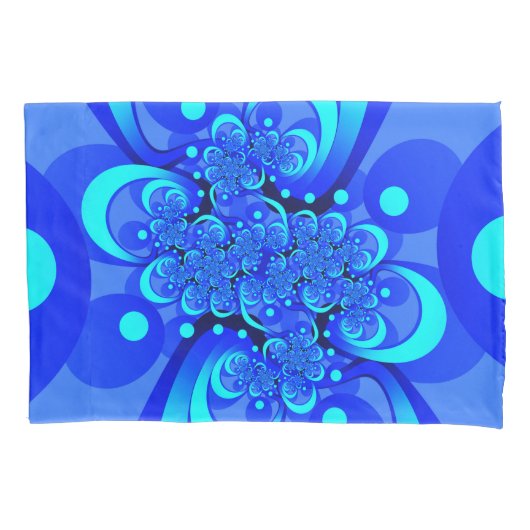 Shades of Blue Modern Abstract Fractal Art Kussensloop (Voorkant)