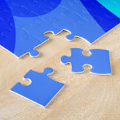 Shades of Blue Modern Abstract Fractal Art Legpuzzel (Zijkant)