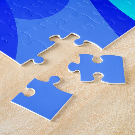 Shades of Blue Modern Abstract Fractal Art Legpuzzel (Zijkant)