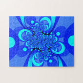 Shades of Blue Modern Abstract Fractal Art Legpuzzel (Horizontaal)