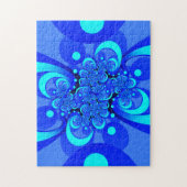 Shades of Blue Modern Abstract Fractal Art Legpuzzel (Verticaal)