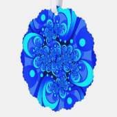 Shades of Blue Modern Abstract Fractal Art Ornament Kaart (Links)
