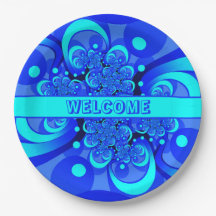 Shades of Blue Modern Abstract Fractal Art