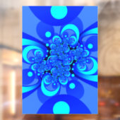 Shades of Blue Modern Abstract Fractal Art Raamsticker (Vel 2)