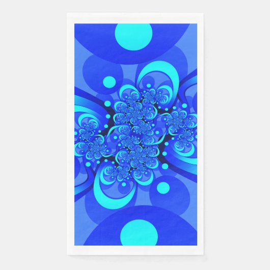 Shades of Blue Modern Abstract Fractal Art Servet (Voorkant)