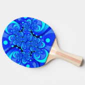 Shades of Blue Modern Abstract Fractal Art Tafeltennisbatje (Zijkant)