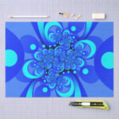 Shades of Blue Modern Abstract Fractal Art Tissuepapier (Craft)