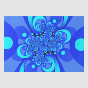 Shades of Blue Modern Abstract Fractal Art Tissuepapier
