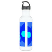 Shades of Blue Modern Abstract Fractal Art Waterfles (Achterkant)