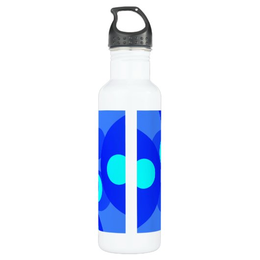 Shades of Blue Modern Abstract Fractal Art Waterfles (Achterkant)