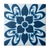 Shades of Blue Moroccan Patterned Tile Tegeltje (Voorkant)