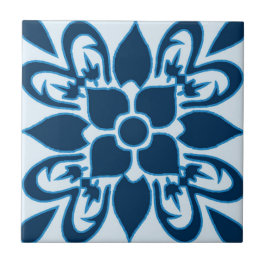 Shades of Blue Moroccan Patterned Tile Tegeltje