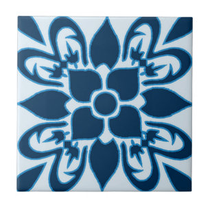 Shades of Blue Moroccan Patterned Tile Tegeltje