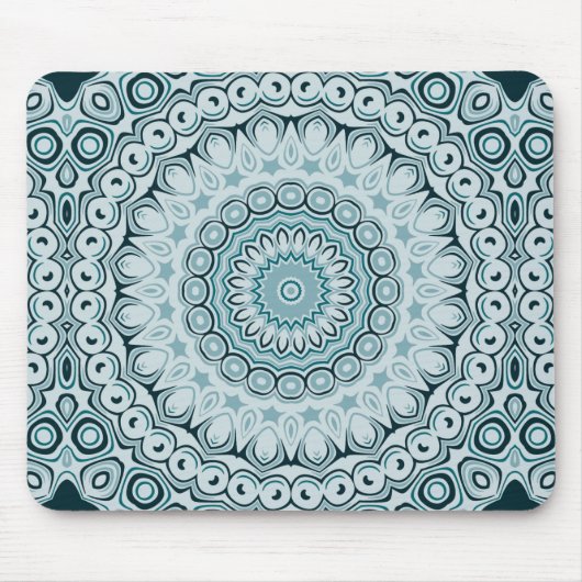 Shades of Blue Nautical Mandala Design Muismat (Voorkant)