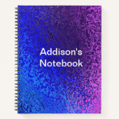 Shades of Blue Paars Shiny Watch Pattern Name Notitieboek (Voorkant)