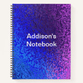 Shades of Blue Paars Shiny Watch Pattern Name Notitieboek (Voorkant)