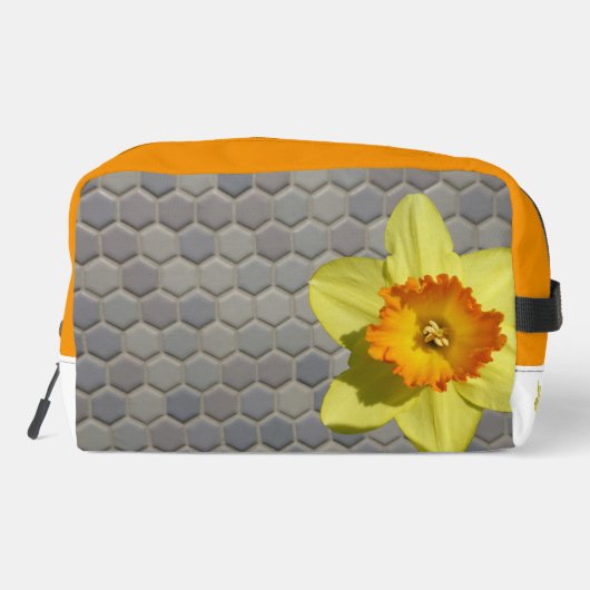 Shades of Blue Pattern Daffodils Toilettas Toilettasje (Achterkant)