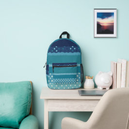 Shades of Blue Polka Dots Backpack Bedrukte Rugzak