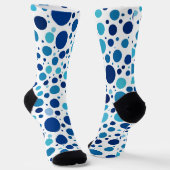 Shades of Blue Polka Dots Sokken (Gebogen)