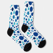Shades of Blue Polka Dots Sokken (Rechts)