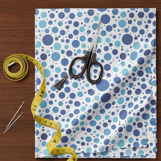 Shades of Blue Polka Dots Stof