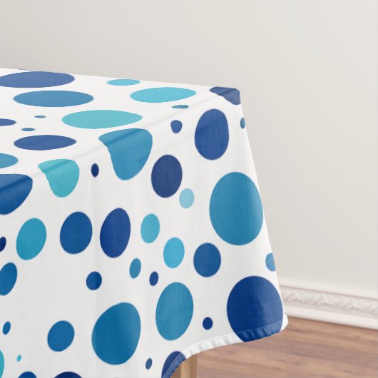 Shades of Blue Polka Dots Tafelkleed (Voorbeeld)