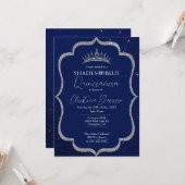 Shades of Blue Quinceañera Birthday Invitation Kaart (Voorkant / Achterkant in situ)