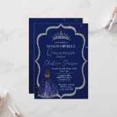 Shades of Blue Quinceañera Birthday Invitation Kaart (Voorkant / Achterkant in situ)