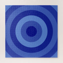 Shades of Blue Rings Jigzaag Puzzle