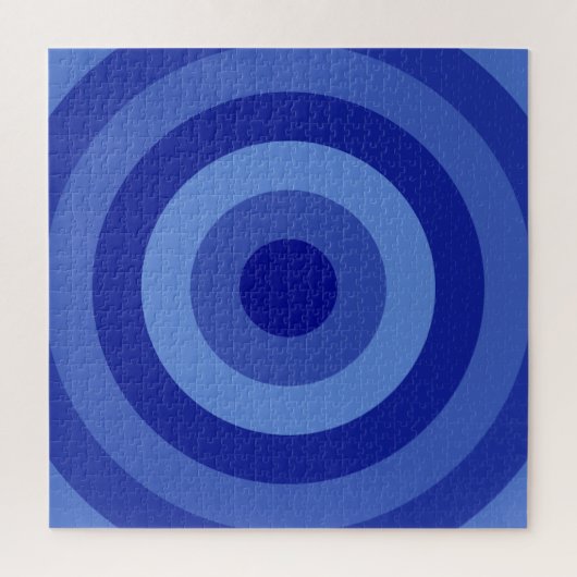 Shades of Blue Rings Jigzaag Puzzle Legpuzzel (Verticaal)