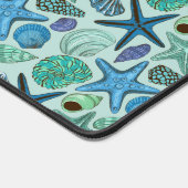 Shades of Blue Seashells and Starfish Pattern Bureaumat (Hoek)
