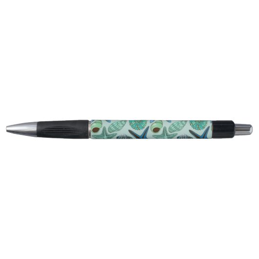 Shades of Blue Seashells and Starfish Pattern Pen (Voorkant)