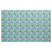 Shades of Blue Seashells and Starfish Pattern Stof (Fat Quarter)