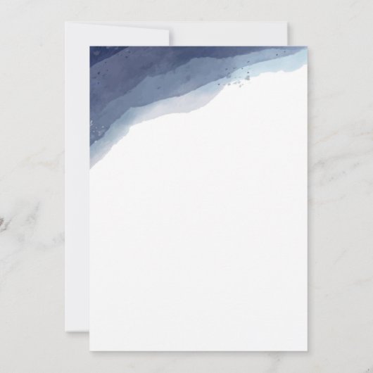 Shades of Blue Soft Waterverf bruiloft uitnodiging (Achterkant)