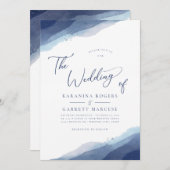 Shades of Blue Soft Waterverven Wedding Kaart (Voorkant / Achterkant)