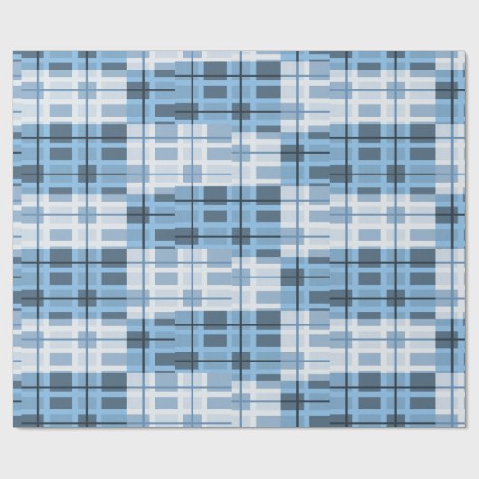 Shades of Blue Sophisticated Geometric Pattern Cadeaupapier (Vlak)