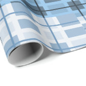 Shades of Blue Sophisticated Geometric Pattern Cadeaupapier (Rol Hoek)