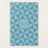 Shades of Blue Stylish Geometric Monogram Planner (Voorkant)
