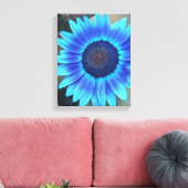 Shades of Blue Sunflower Wrapped canvas Afdrukken (Insitu (Woonkamer))