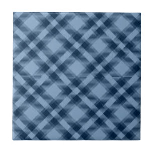 Shades of Blue Tartan Pattern Tegeltje