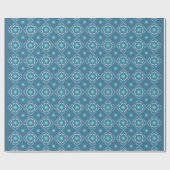 Shades of Blue Tree Snowflakes Pattern Cadeaupapier (Vlak)