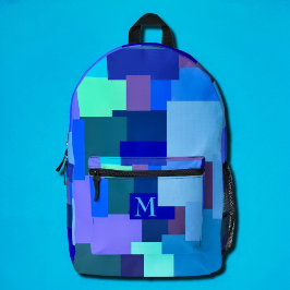 Shades Of Blue - uw monogram Bedrukte Rugzak